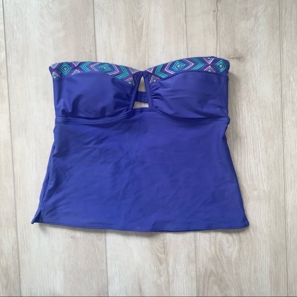 Aerie Tankini Top  Size Medium Purple Blue‎ Strapless Straps Included NWT - Picture 2 of 8